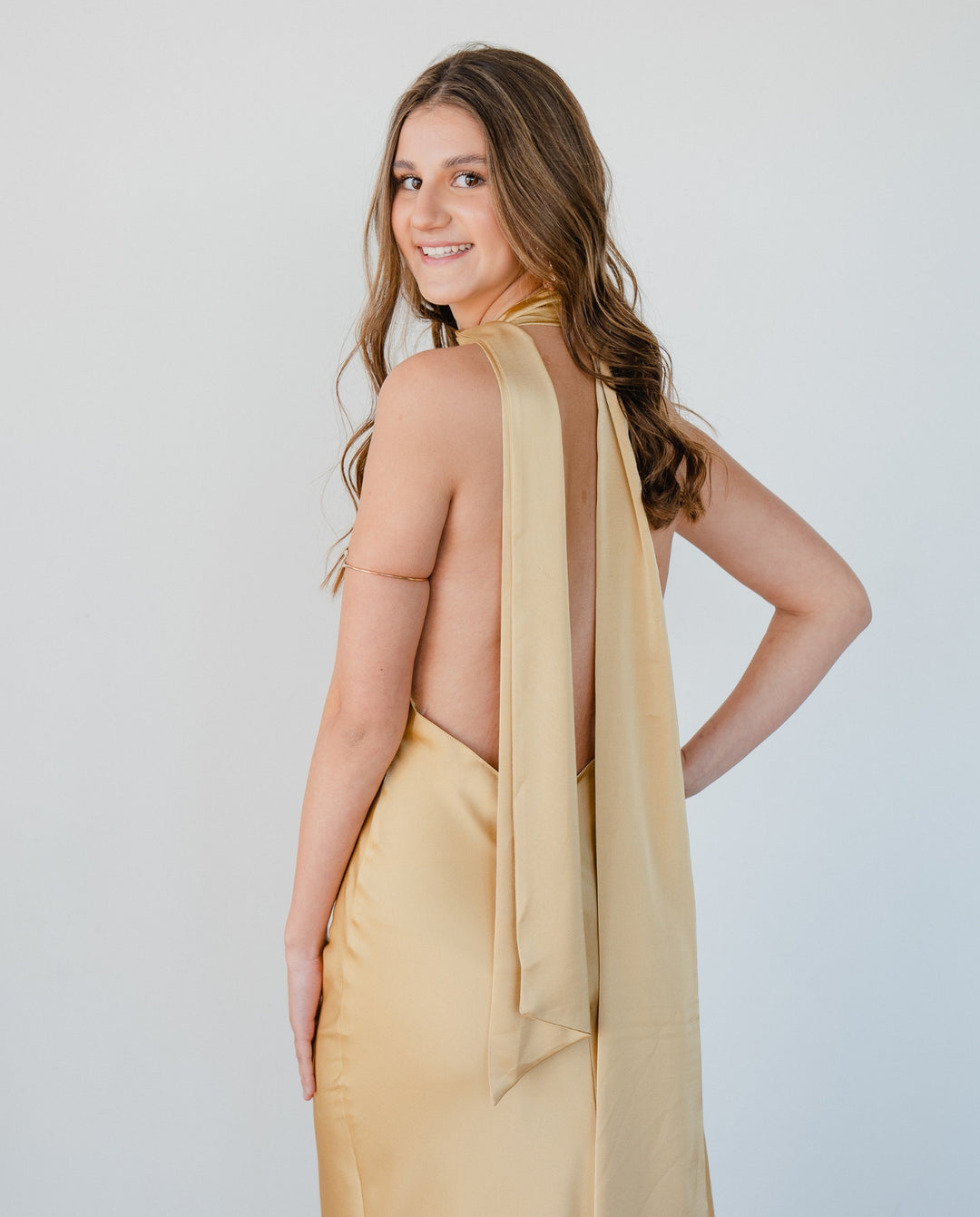 Vestido Largo de Fiesta Budapest Dorado