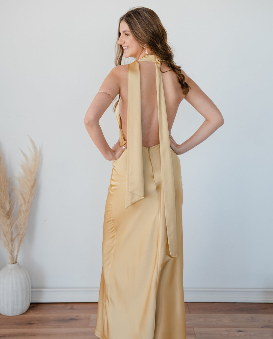 Vestido Largo de Fiesta Budapest Dorado