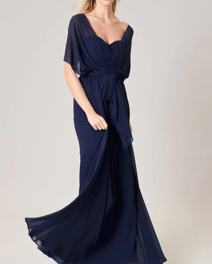 Vestido De Fiesta Largo Teodora Multiformas Azul Oscuro