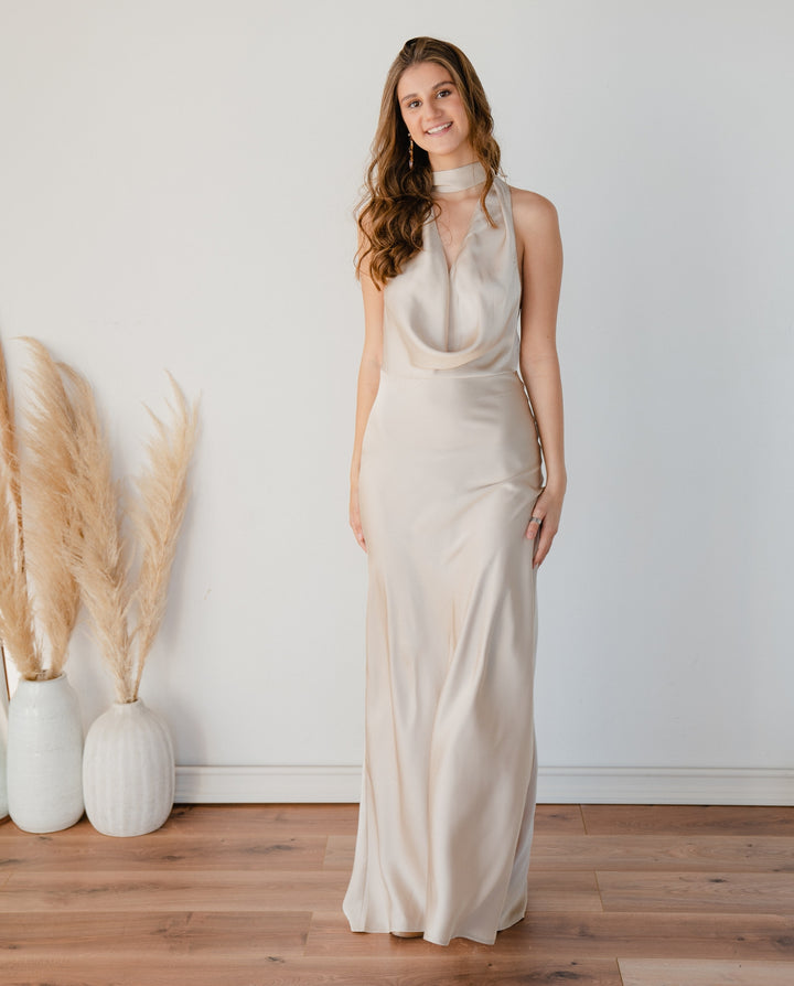Vestido Largo de Fiesta Budapest Champagne