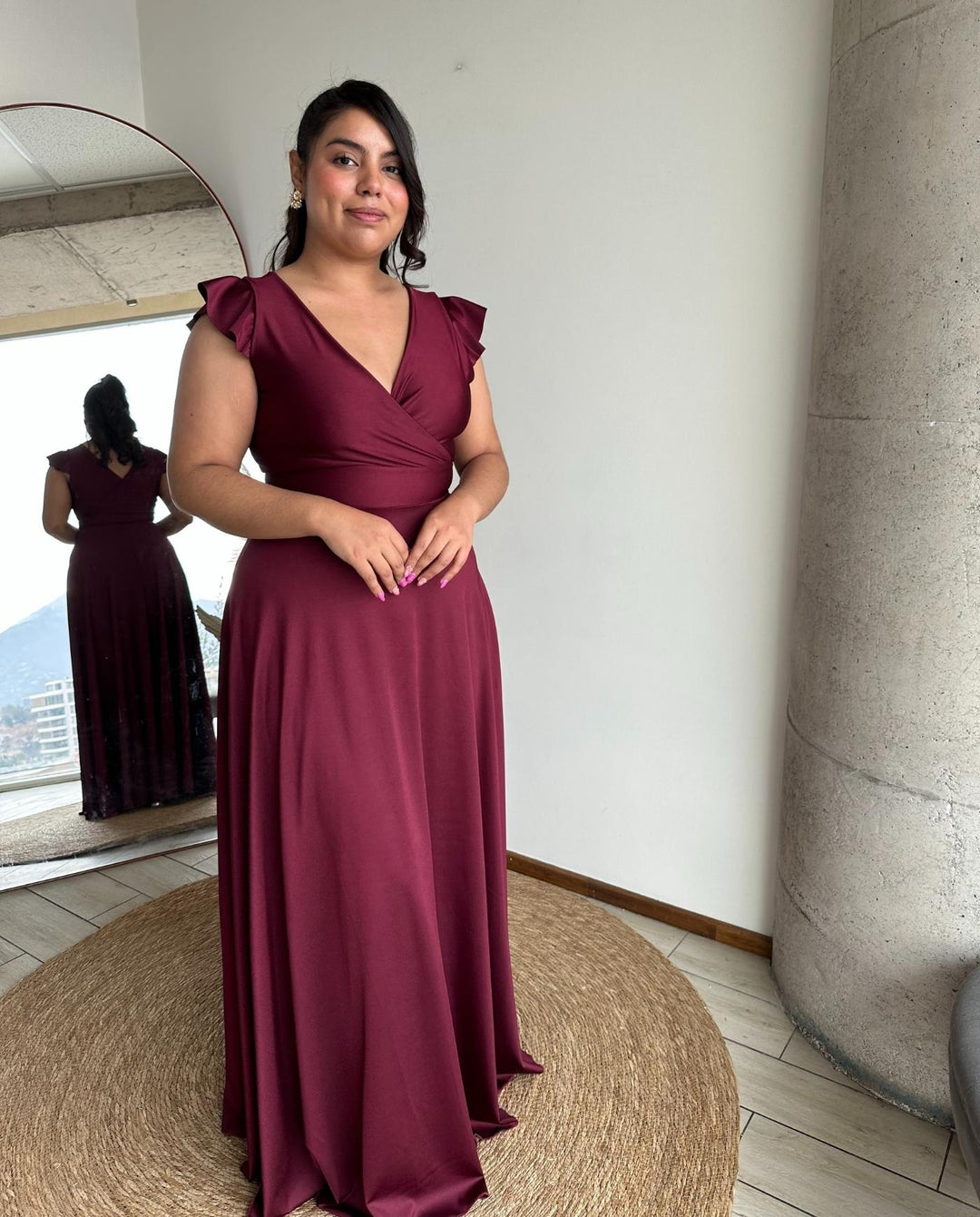 Vestido Largo de Fiesta Lea Burdeo