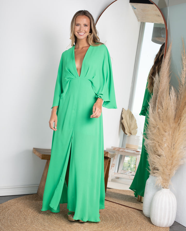 Vestido Largo de Fiesta Iris Verde