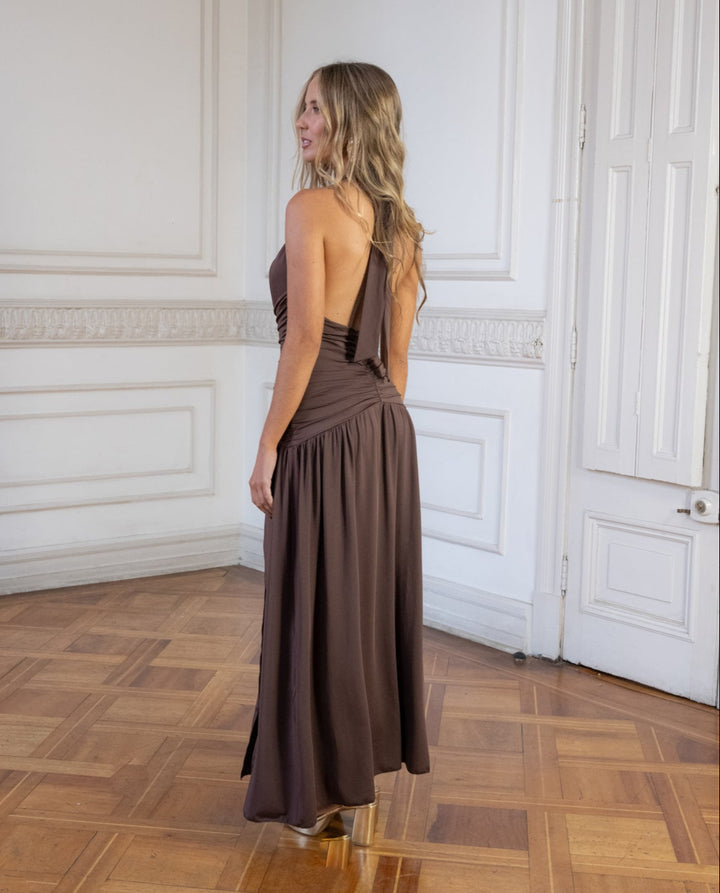 Vestido Largo de Fiesta Lucy Chocolate