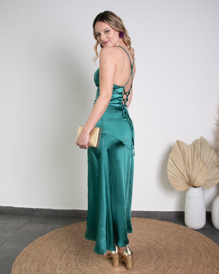 Vestido de Fiesta Renata Satin Verde