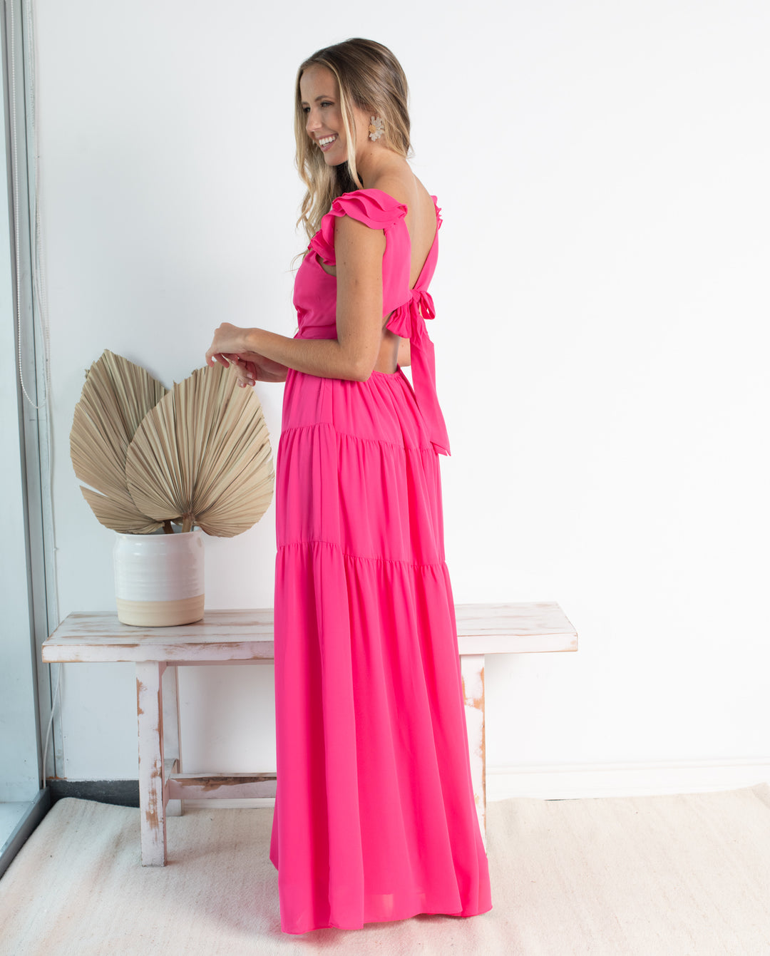 VESTIDO DE FIESTA LARGO DANAE FUCSIA