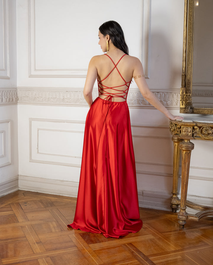 Vestido Largo de Fiesta Rafa Rojo