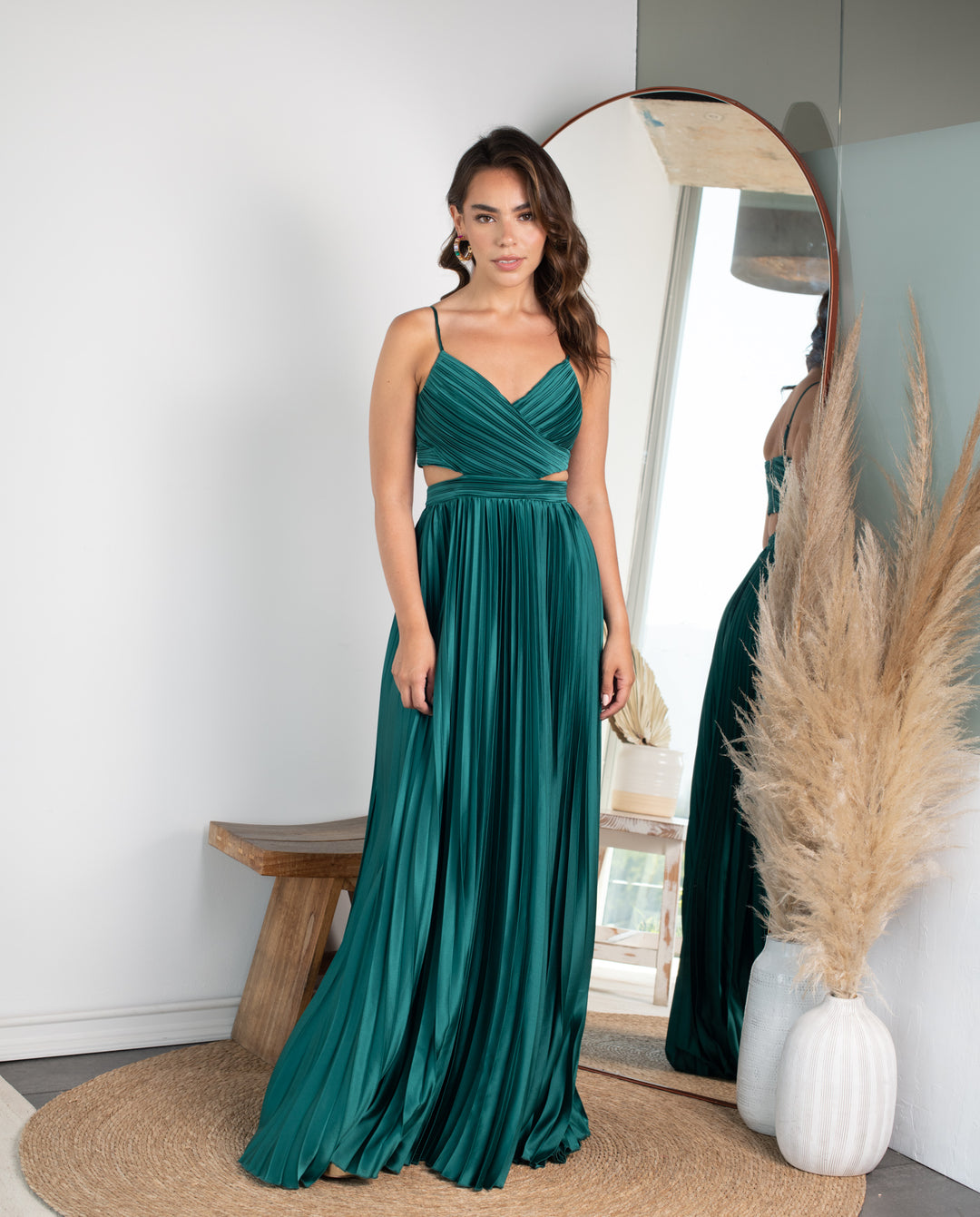 Vestido Largo de Fiesta Alice Verde Oscuro