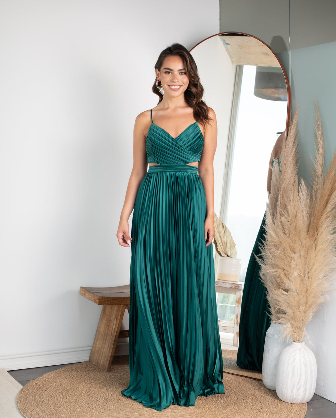 Vestido Largo de Fiesta Alice Verde Oscuro