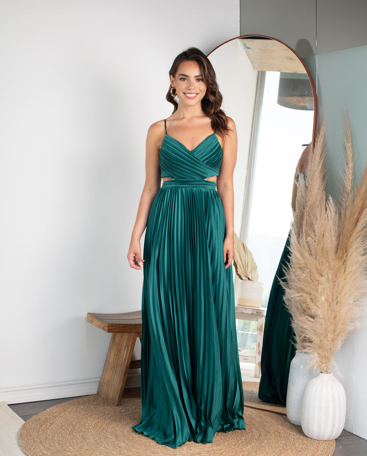 Vestido Largo de Fiesta Alice Verde Oscuro