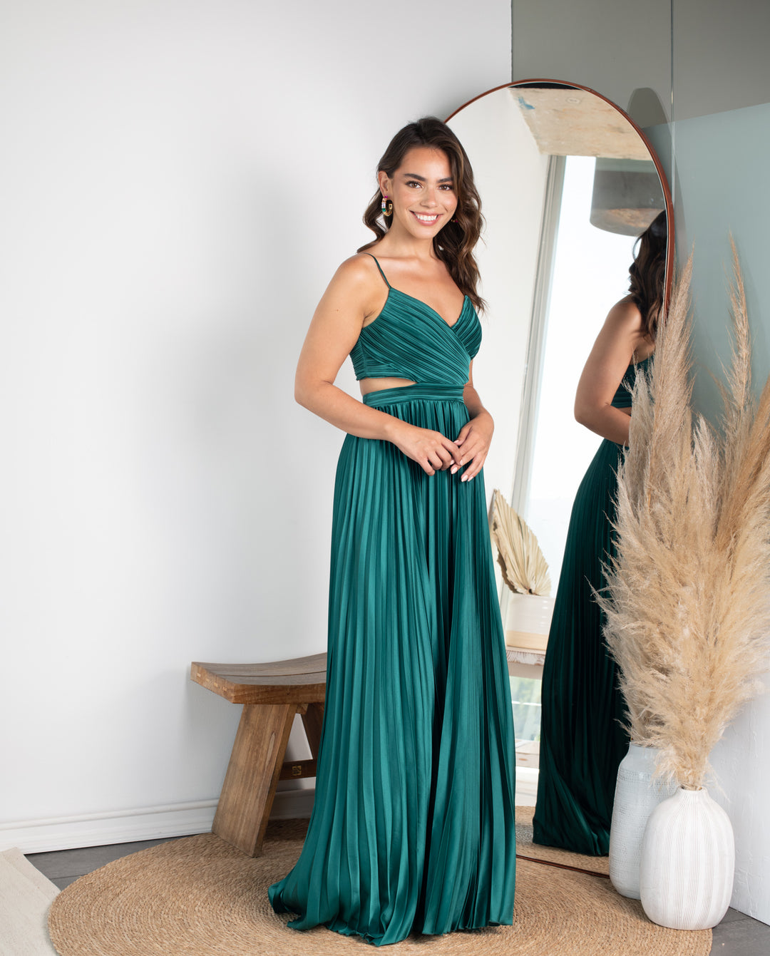 Vestido Largo de Fiesta Alice Verde Oscuro