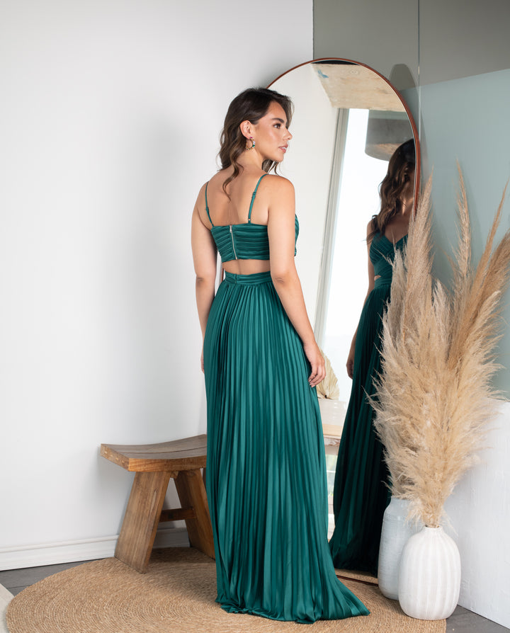 Vestido Largo de Fiesta Alice Verde Oscuro