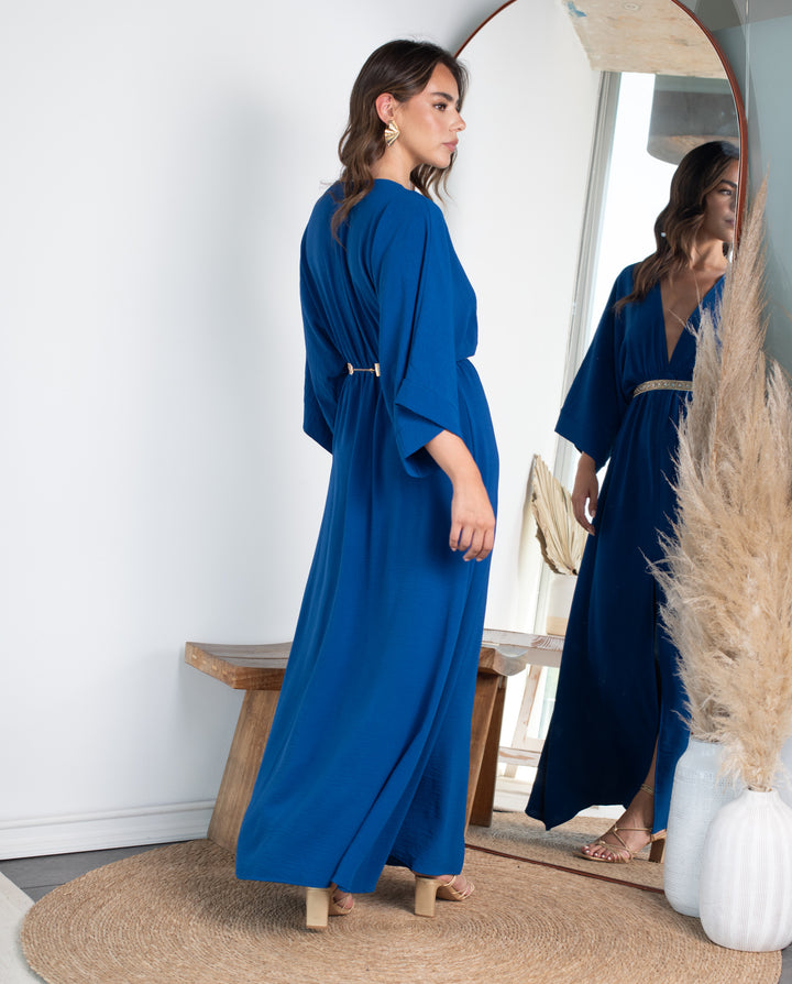 Vestido Largo de Fiesta Pola Azul Royal