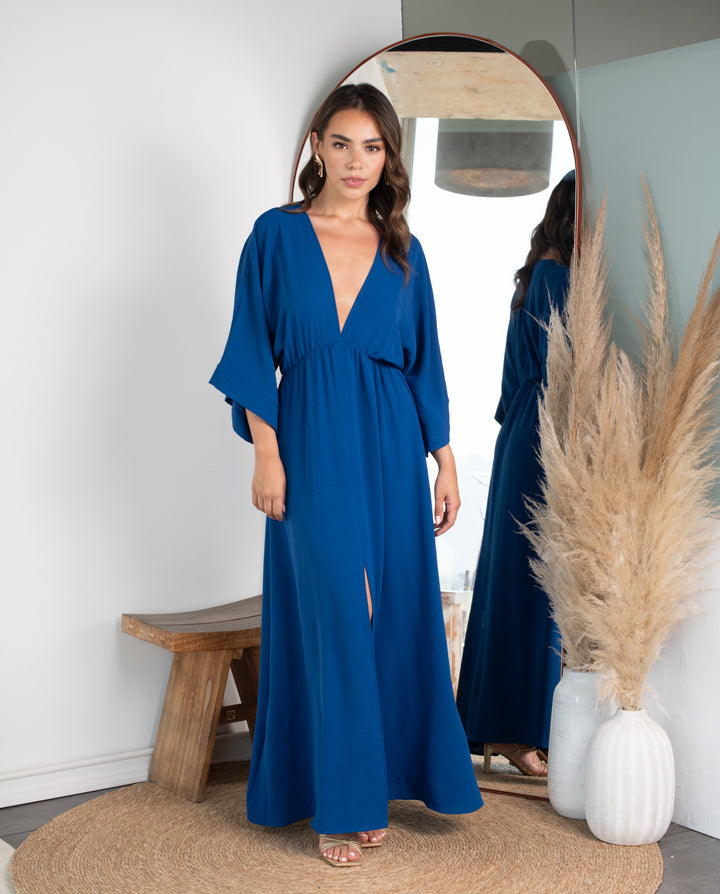 Vestido Largo de Fiesta Pola Azul Royal