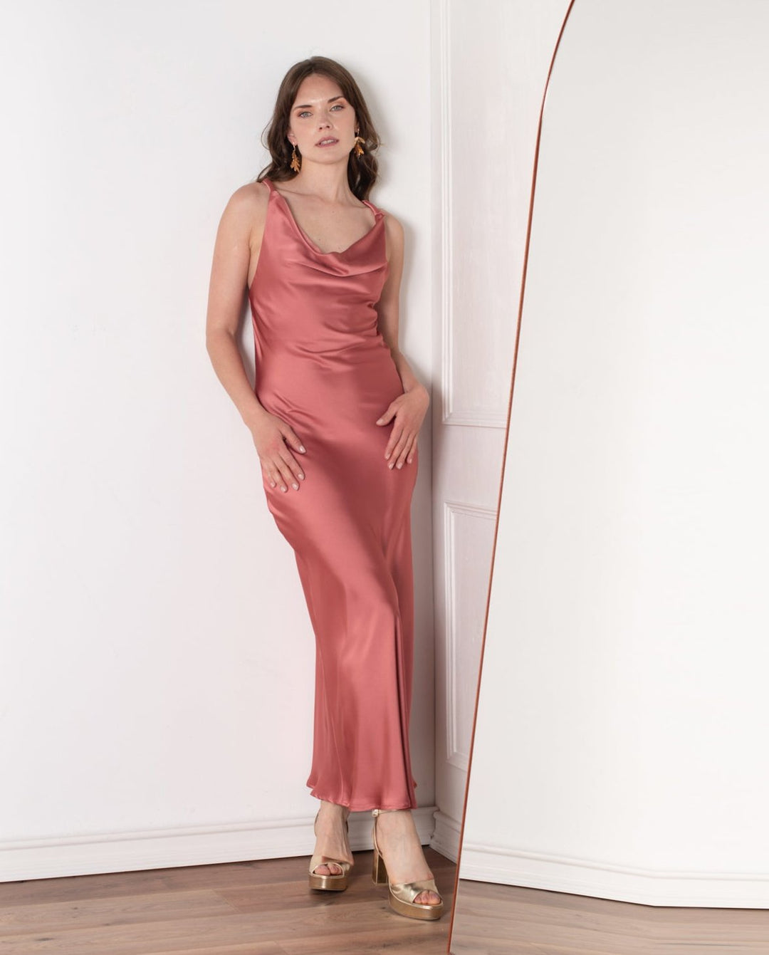 Vestido Largo de Fiesta Montserrat Palo Rosa