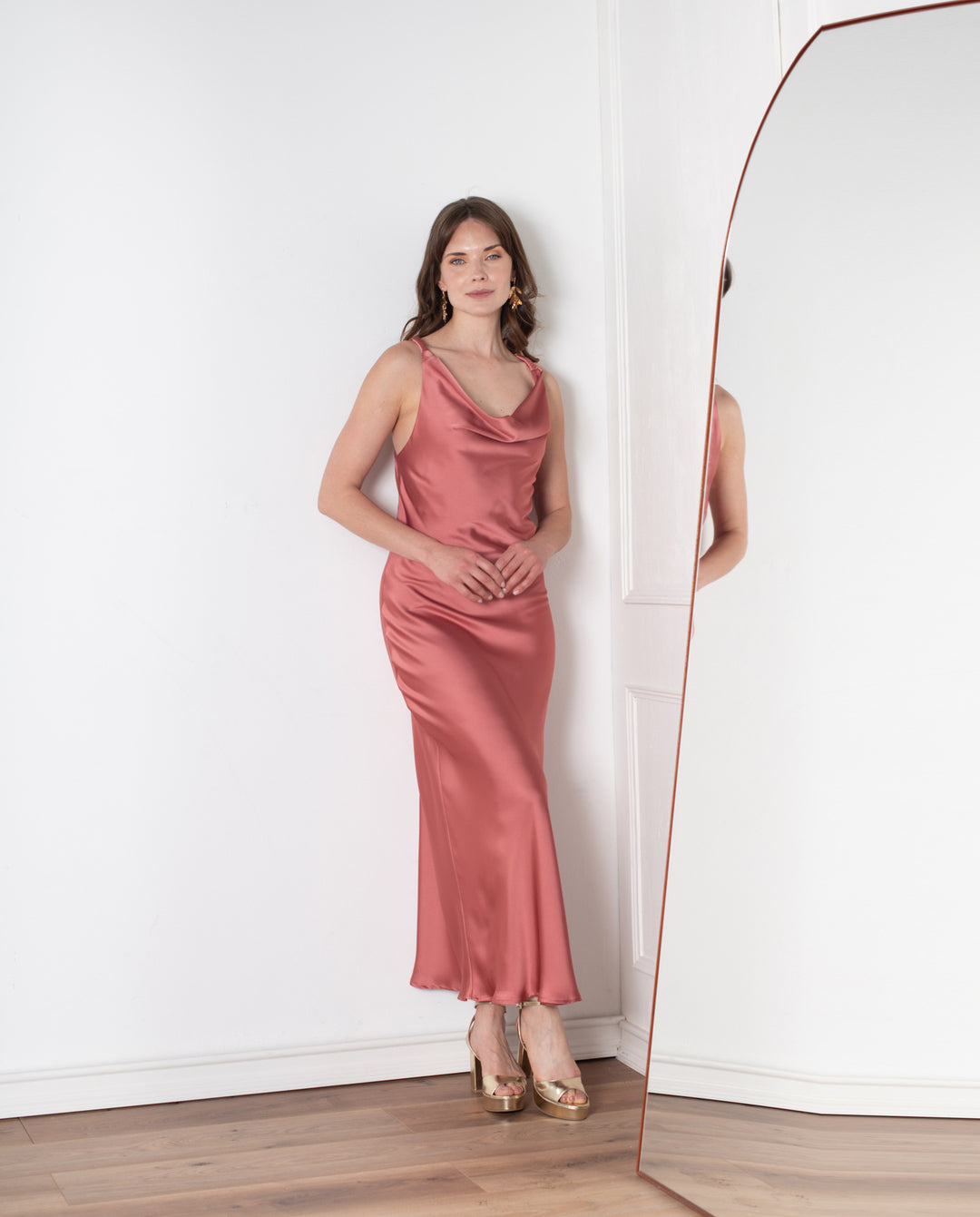 Vestido Largo de Fiesta Montserrat Palo Rosa