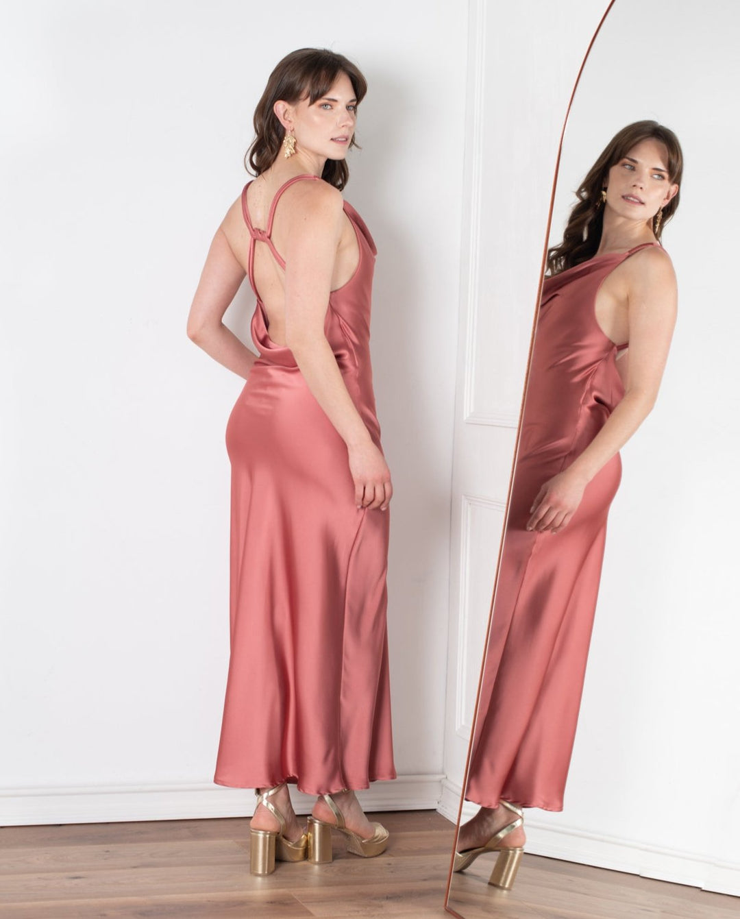 Vestido Largo de Fiesta Montserrat Palo Rosa