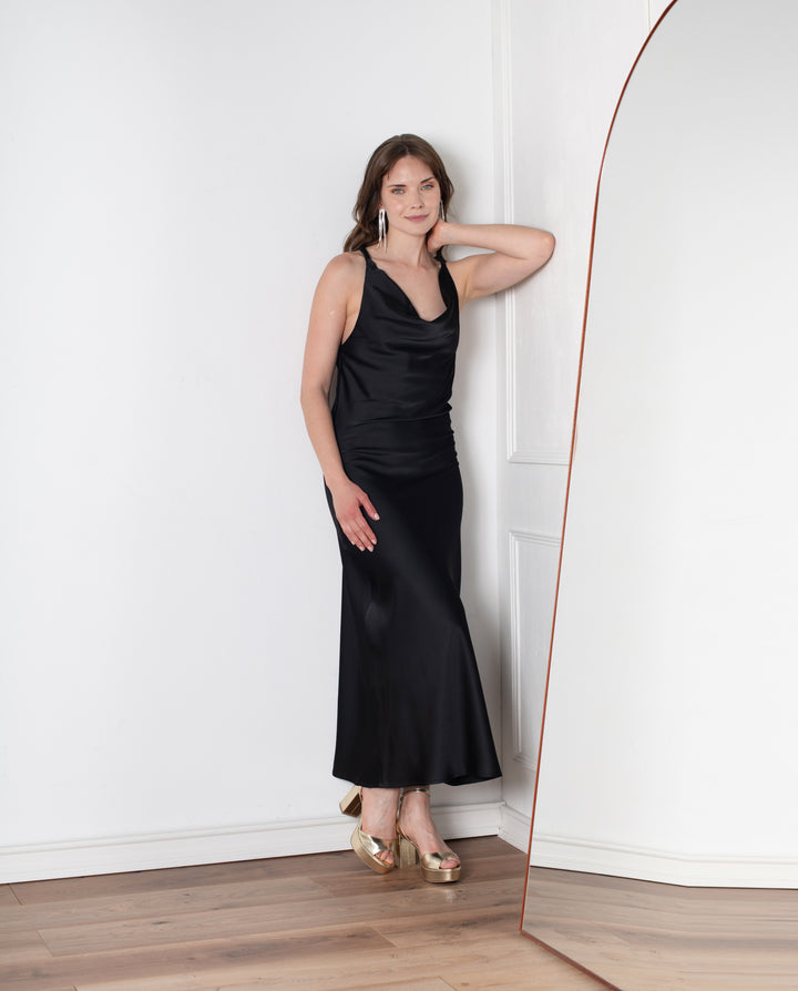 Vestido Largo de Fiesta Montserrat Negro