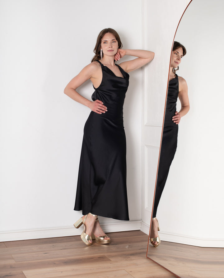 Vestido Largo de Fiesta Montserrat Negro