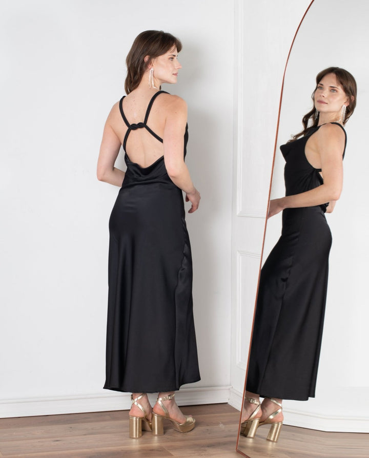 Vestido Largo de Fiesta Montserrat Negro