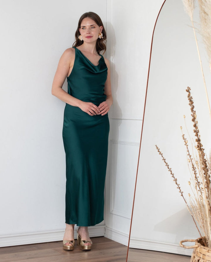 Vestido Largo de Fiesta  Montserrat Verde Oscuro