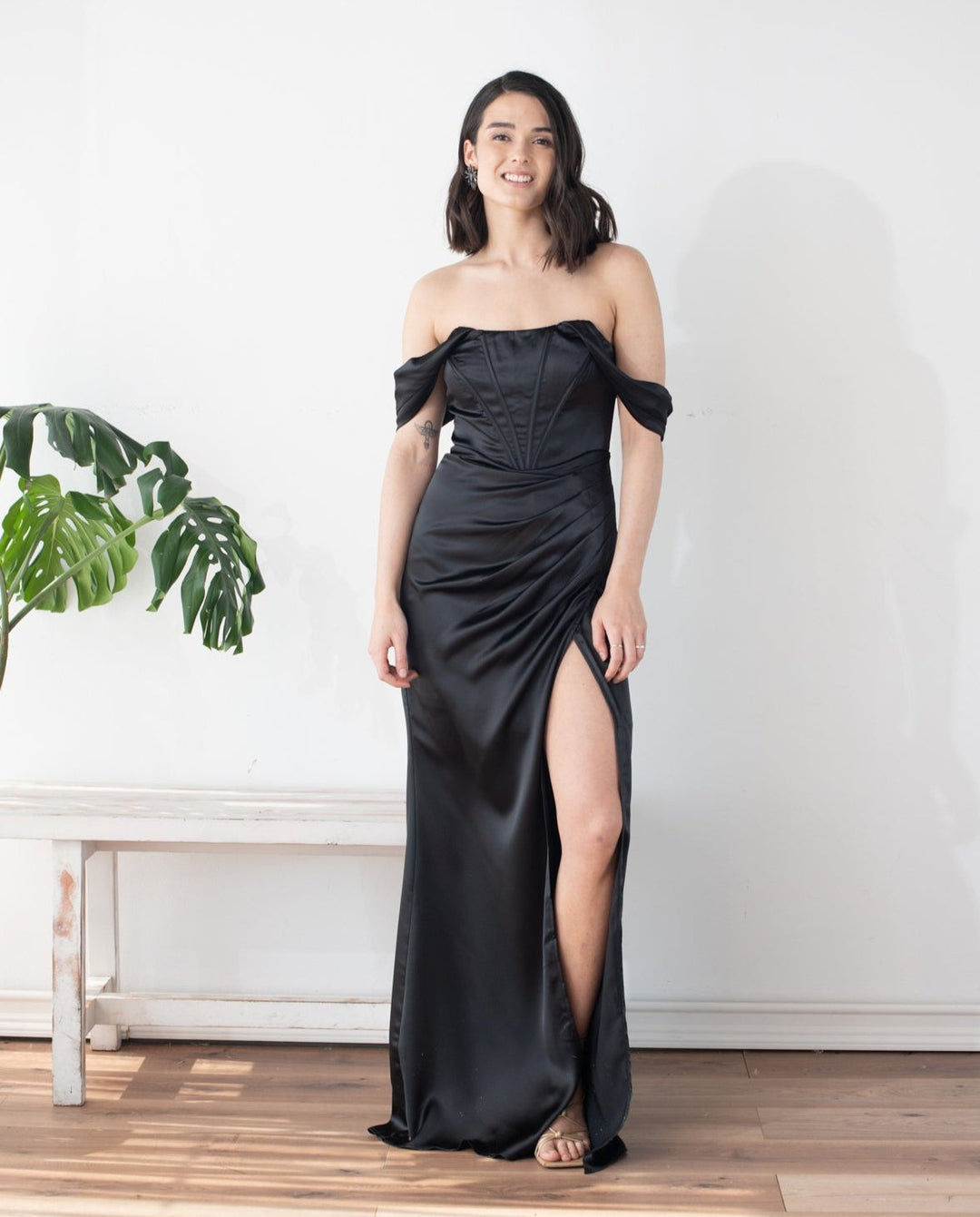 Vestido Largo de Fiesta Mera Corset Negro