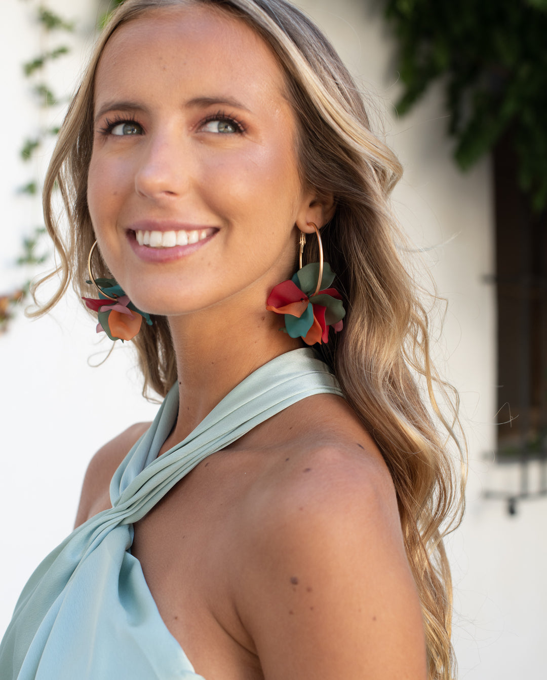 Vestido Largo de Fiesta Sofía Halter Salvia