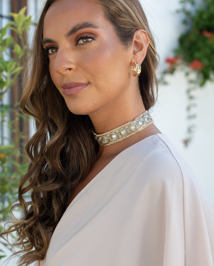 Vestido Corto de Fiesta Iris Champagne