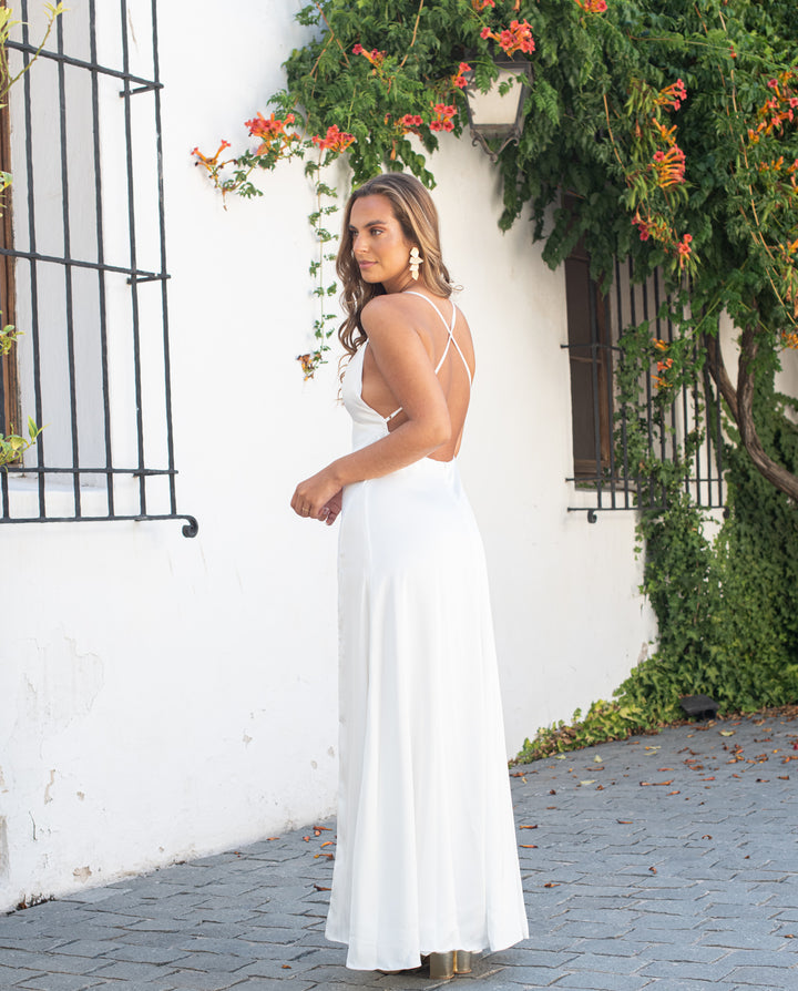 Vestido Largo de Fiesta Pepa Ivory