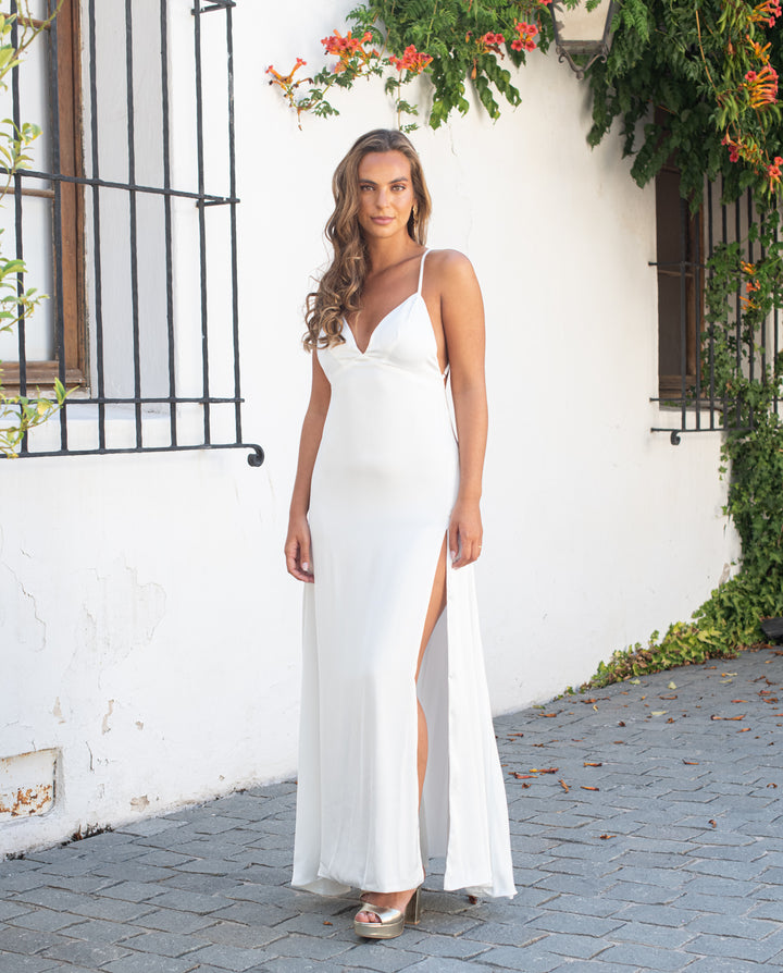 Vestido Largo de Fiesta Pepa Ivory