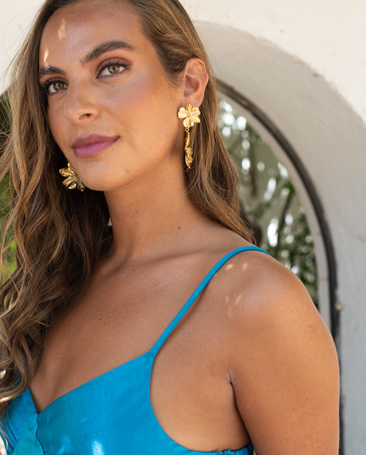 Vestido Largo de Fiesta Manuela Satin Turquesa