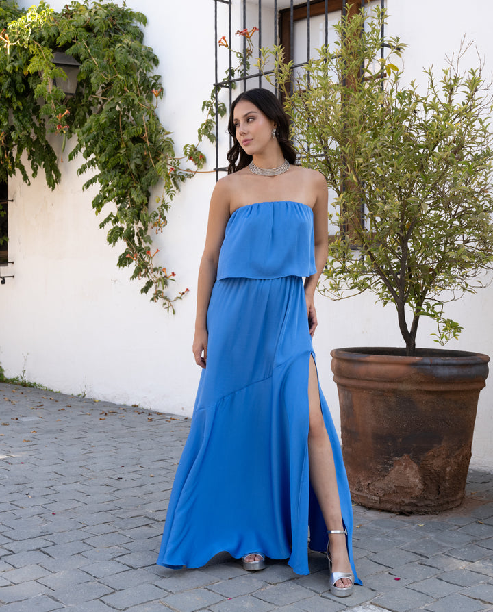 Vestido De Fiesta Valentina Celeste