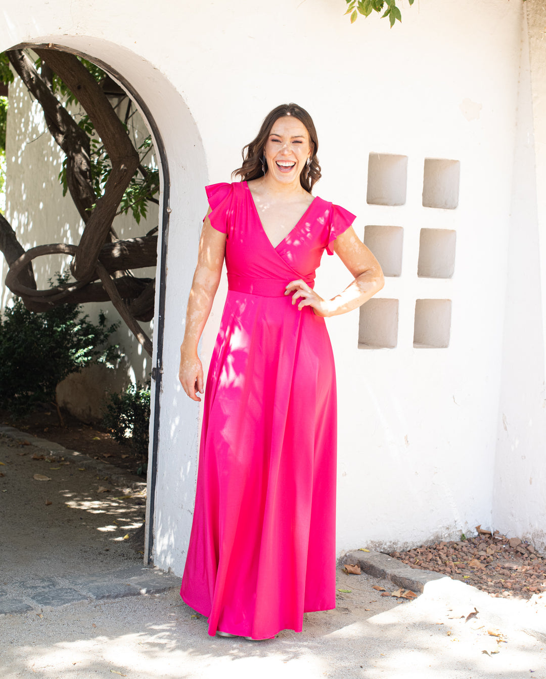 Vestido Largo de Fiesta Lea Fucsia