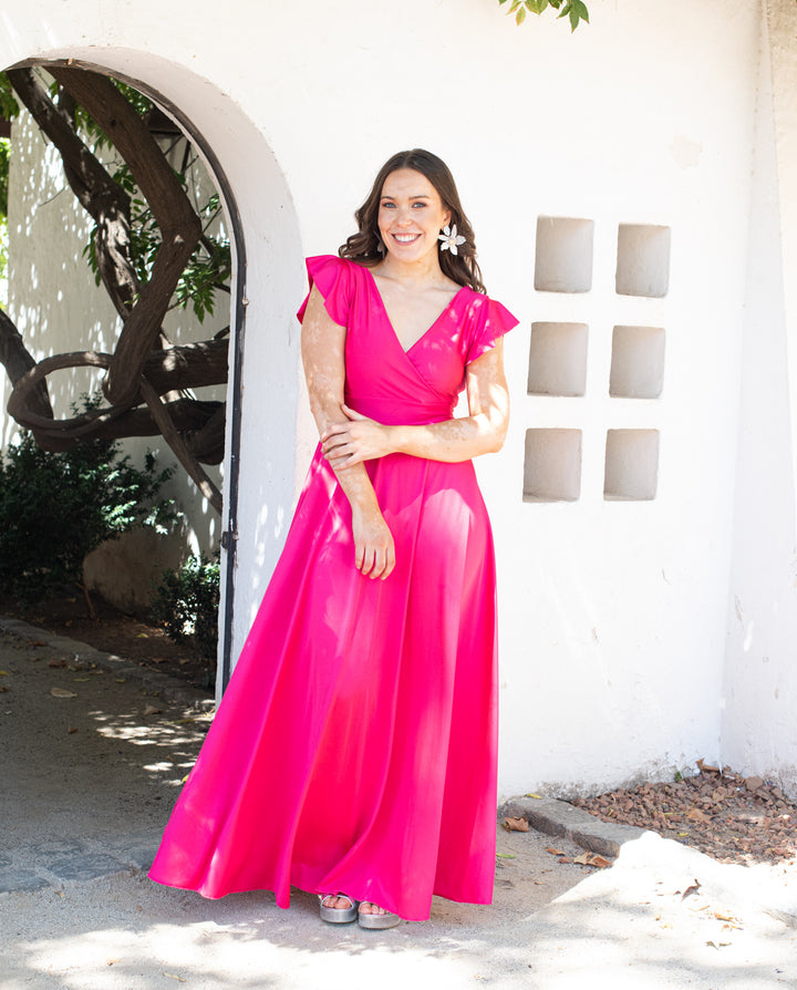 Vestido Largo de Fiesta Largo Lea Fucsia