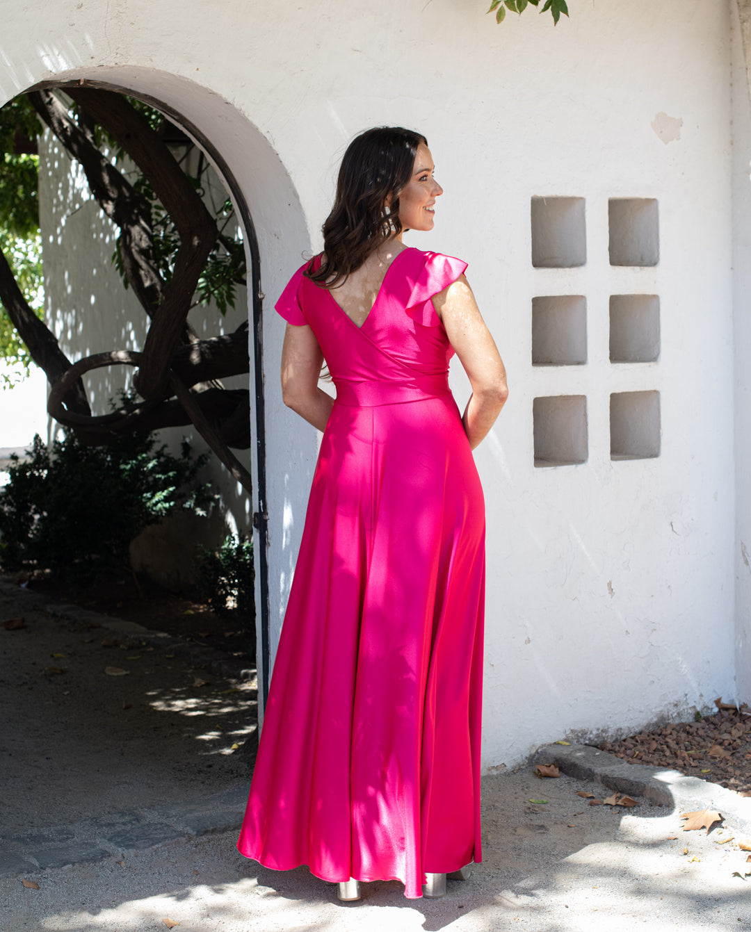 Vestido Largo de Fiesta Lea Fucsia