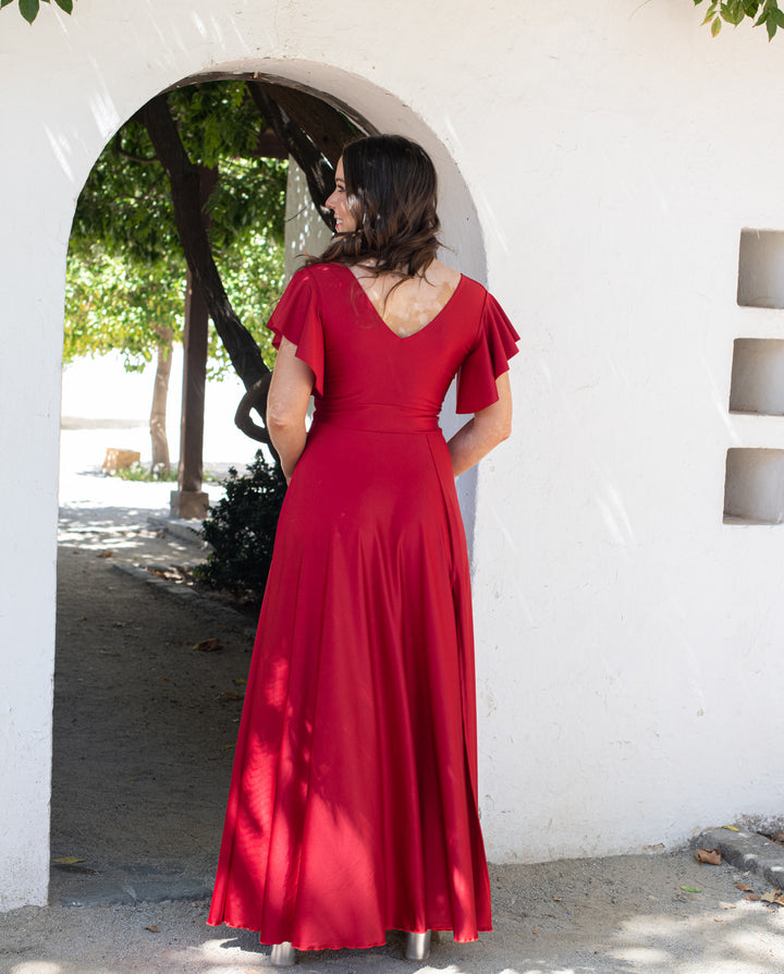Vestido Largo de Fiesta Isa Rojo