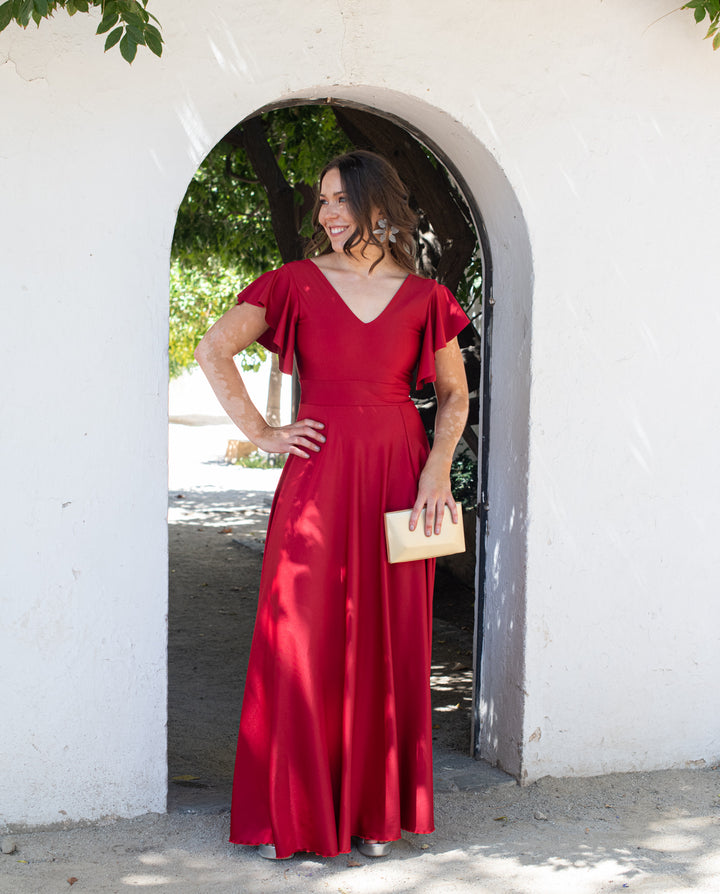 Vestido Largo de Fiesta Isa Rojo