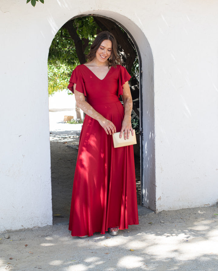 Vestido Largo de Fiesta Isa Rojo