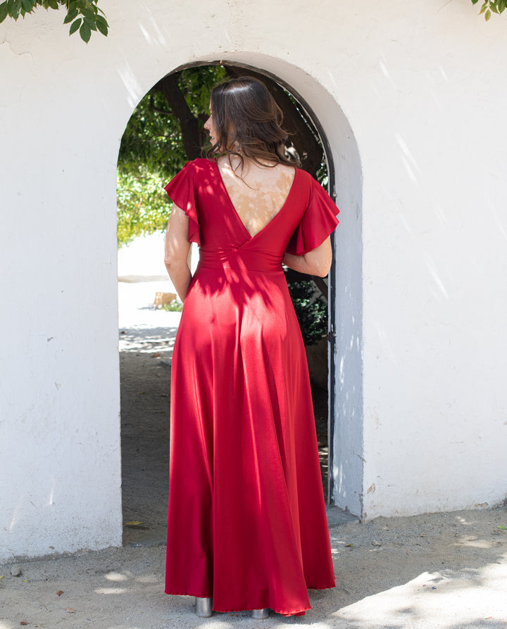 Vestido Largo de Fiesta Isa Rojo