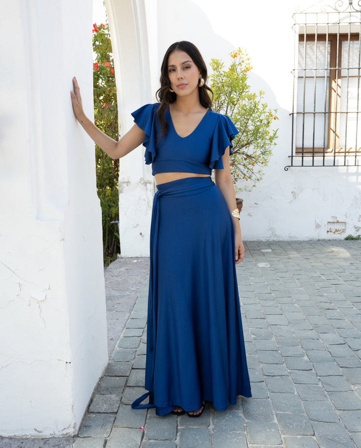 Conjunto De Fiesta Isa Azul Royal