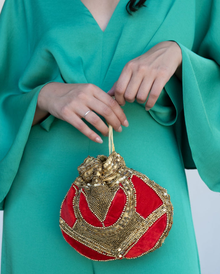 Bolso Indio Anali Rojo/Dorado