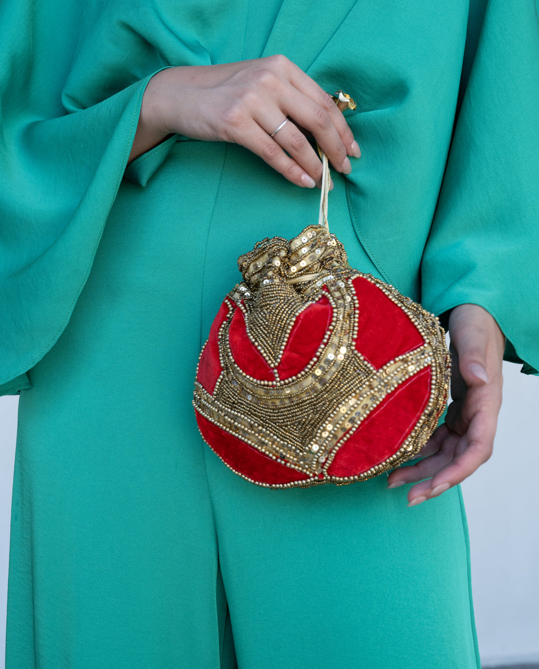 Bolso Indio Anali Rojo/Dorado