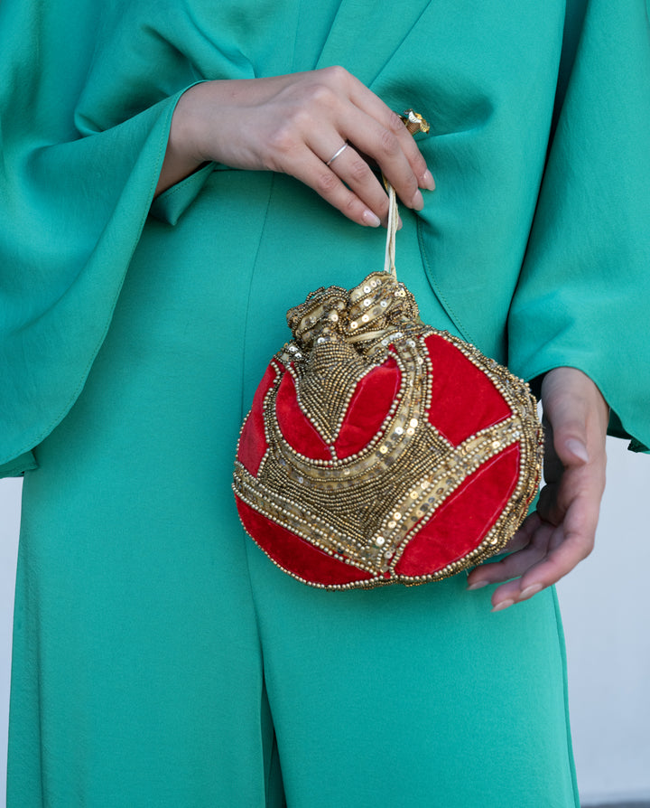 Bolso Indio Anali Rojo/Dorado