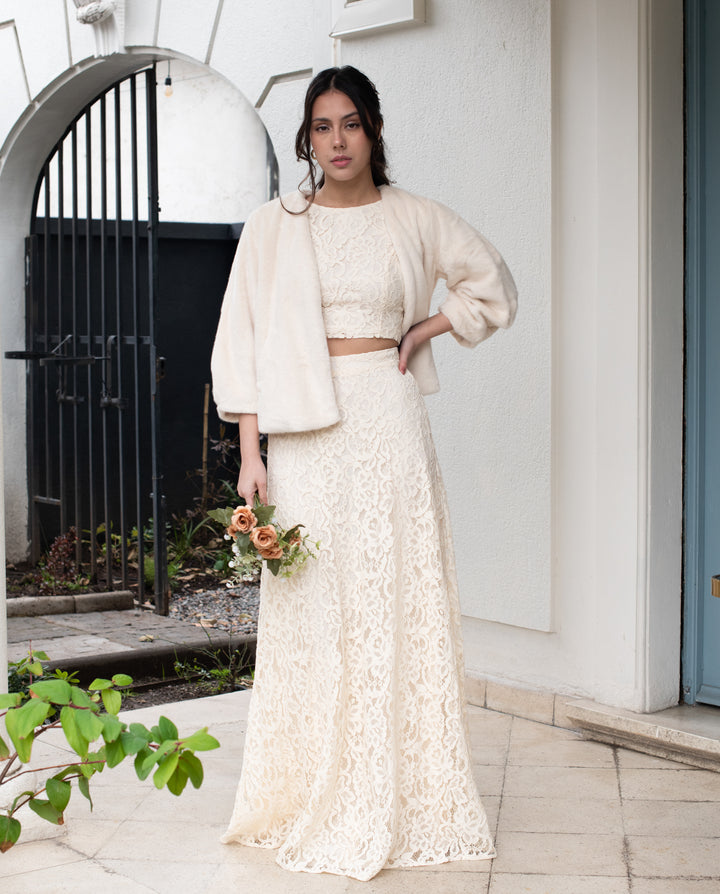 Conjunto de Novia Eva Crema