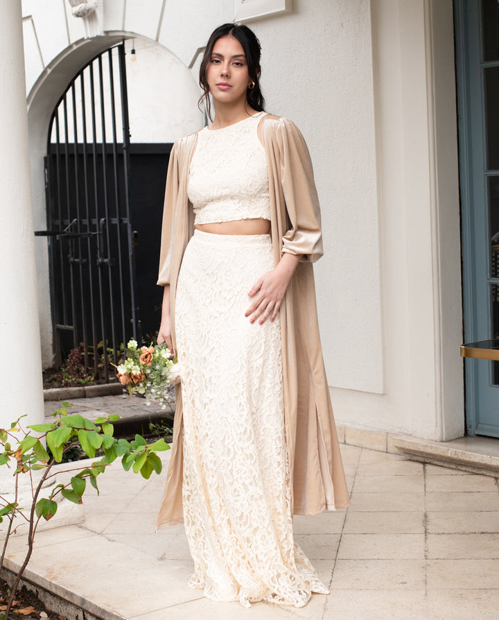 Conjunto de Novia Eva Crema