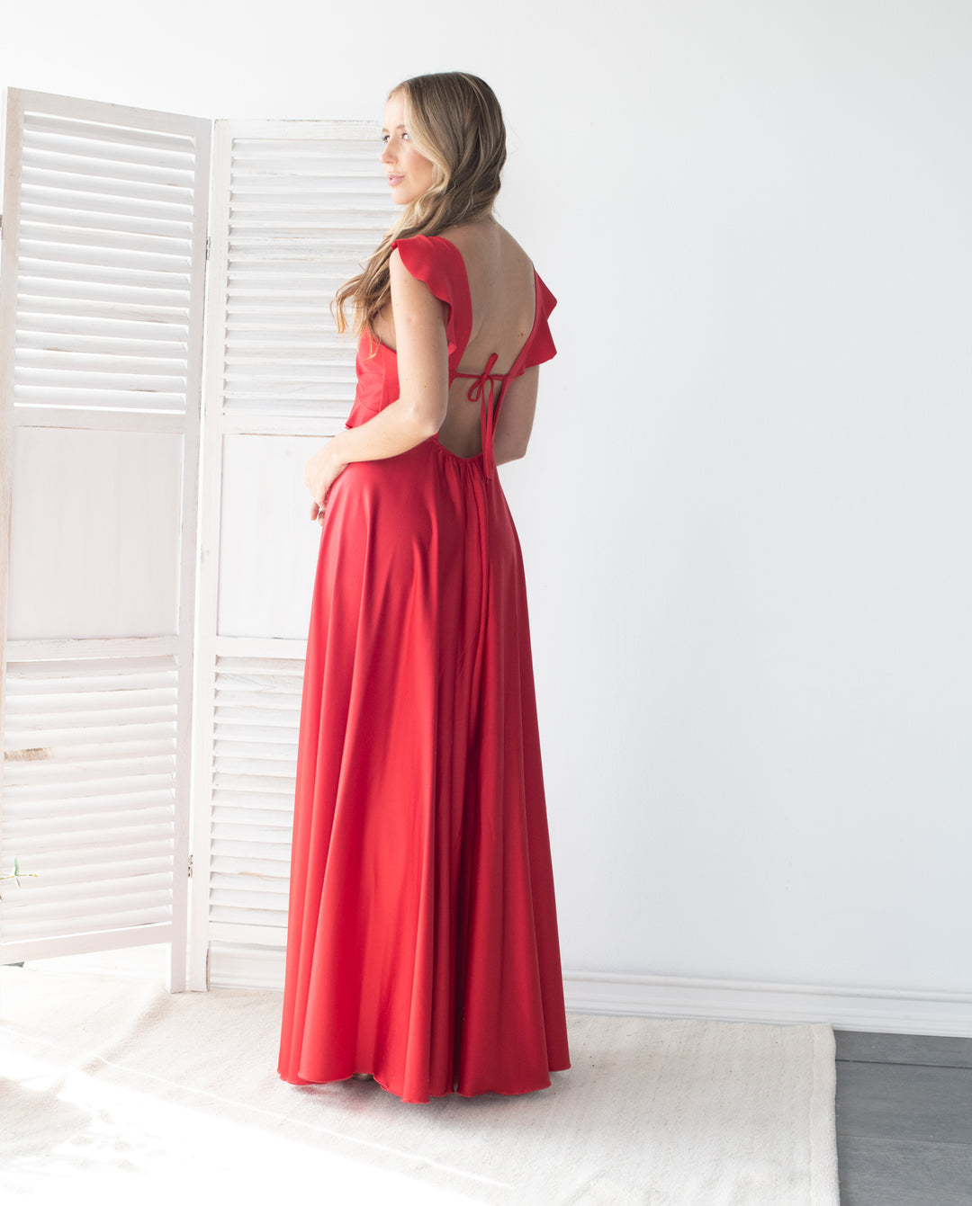 Vestido Largo de Fiesta Mercedes Rojo