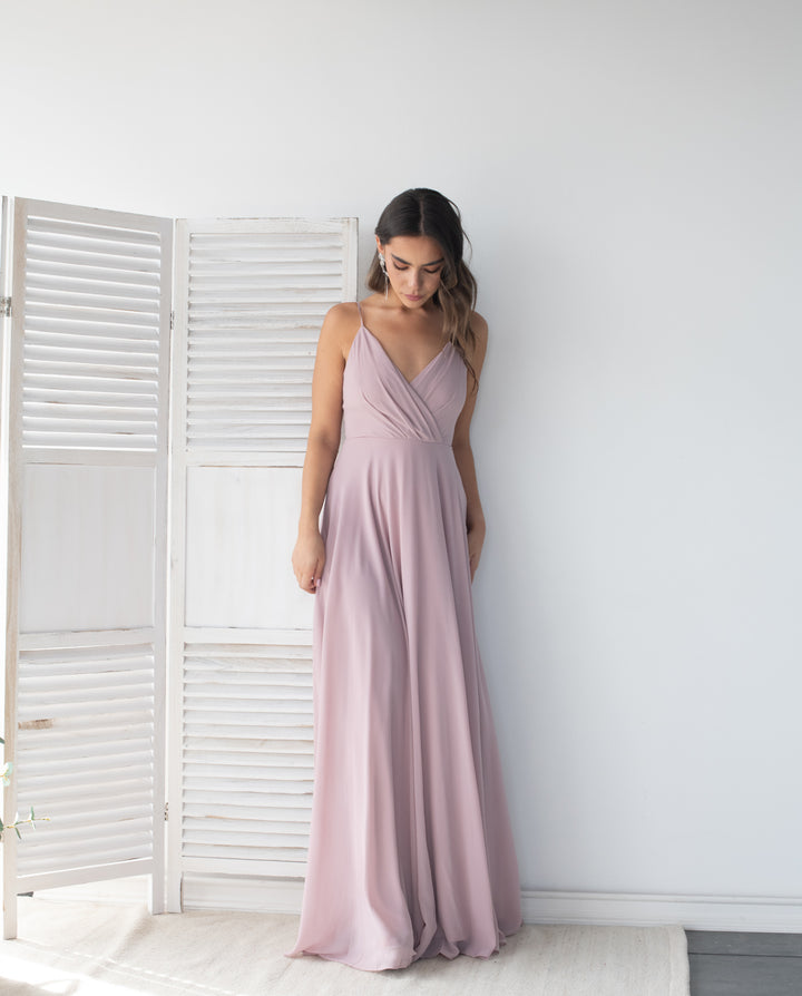 Vestido Largo de Fiesta Mila Rosado