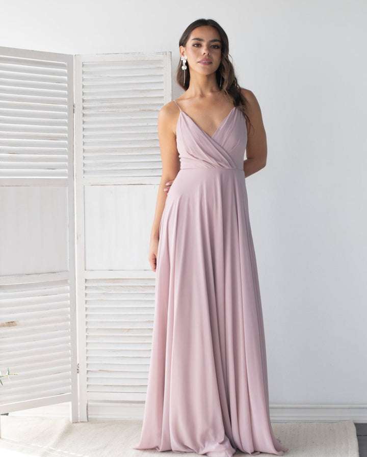 Vestido Largo de Fiesta Mila Rosado