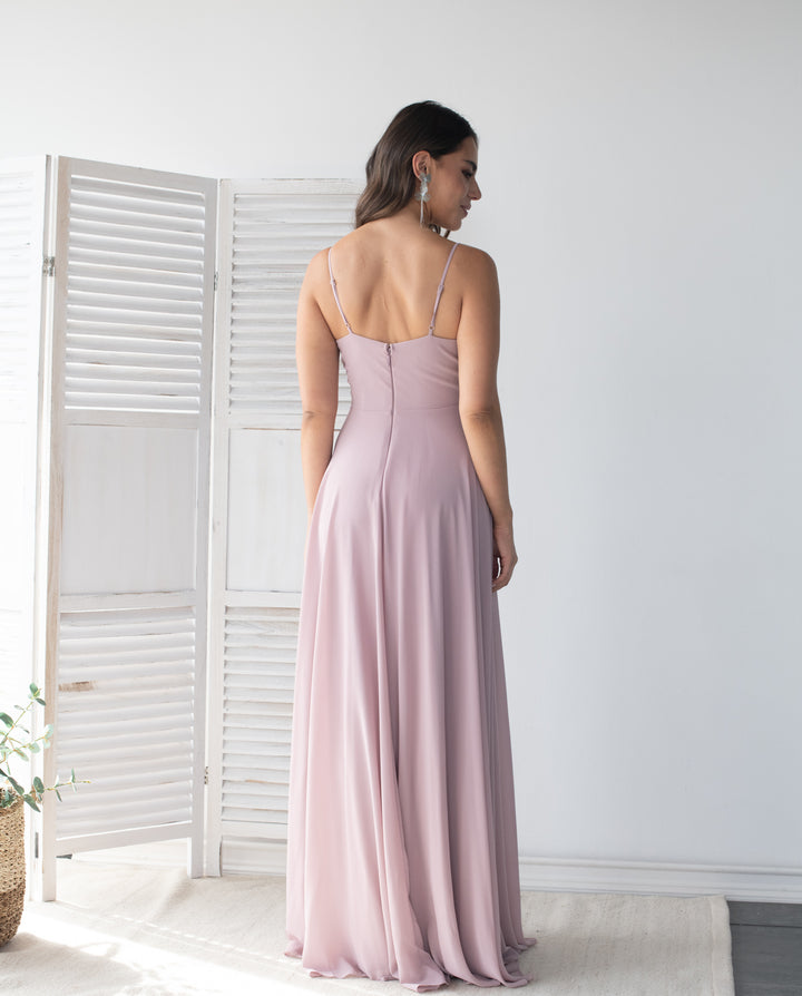 Vestido Largo de Fiesta Mila Rosado