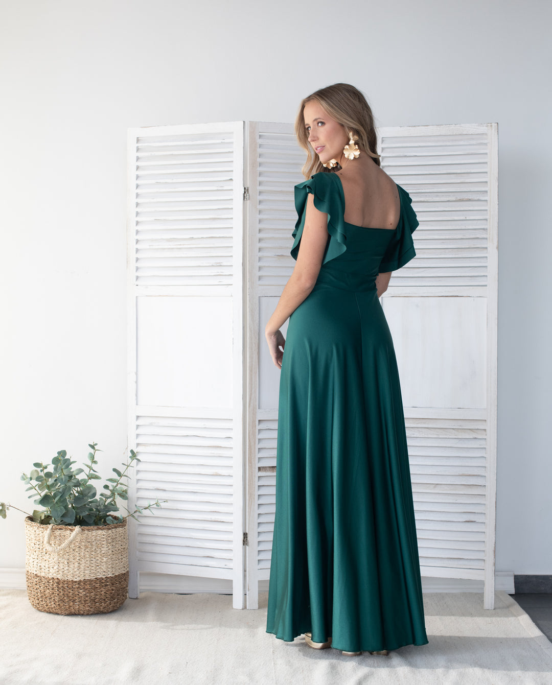 Vestido Largo de Fiesta Natalia Verde Oscuro