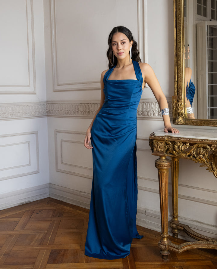 Vestido de Fiesta Paloma Turquesa Oscuro